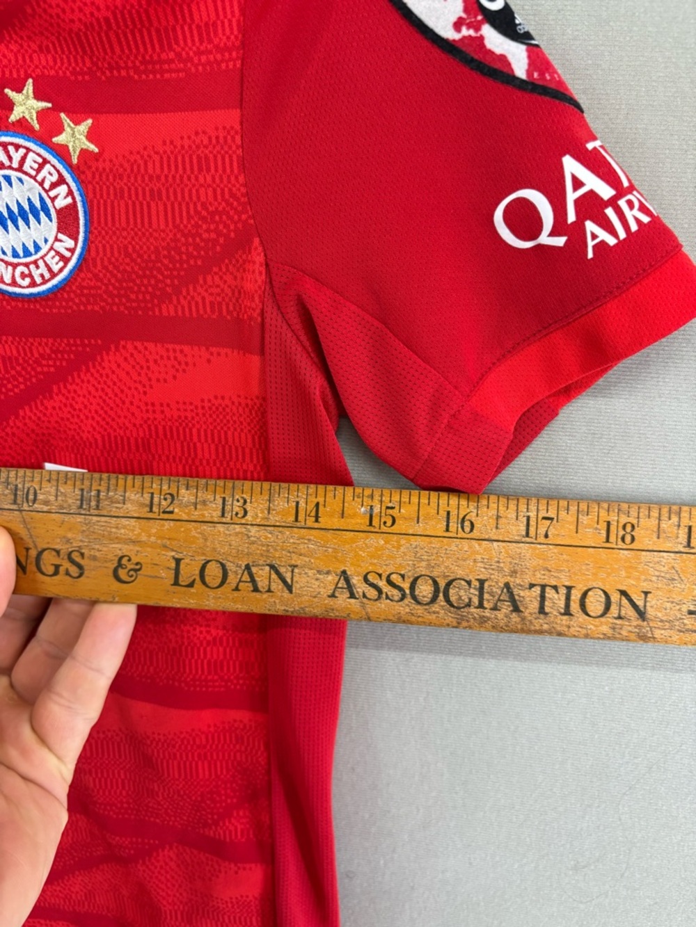 FC Bayern Munchen Adidas Youth Small Jersey Red T-Mobile Home Qatar #13 - Picture 9 of 10